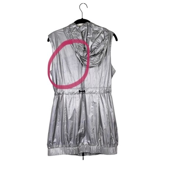 Anatomie Mela Silver Metallic Windbreaker Vest Hooded Zip Front Size M - Picture 6 of 9